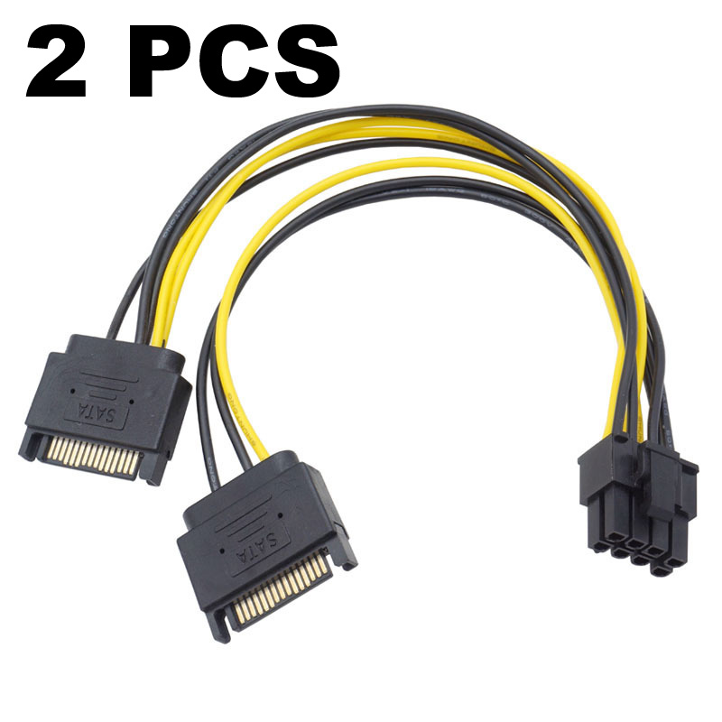 Pcie Extension Cable - 2 Buah SATA Ganda 15Pin Ke