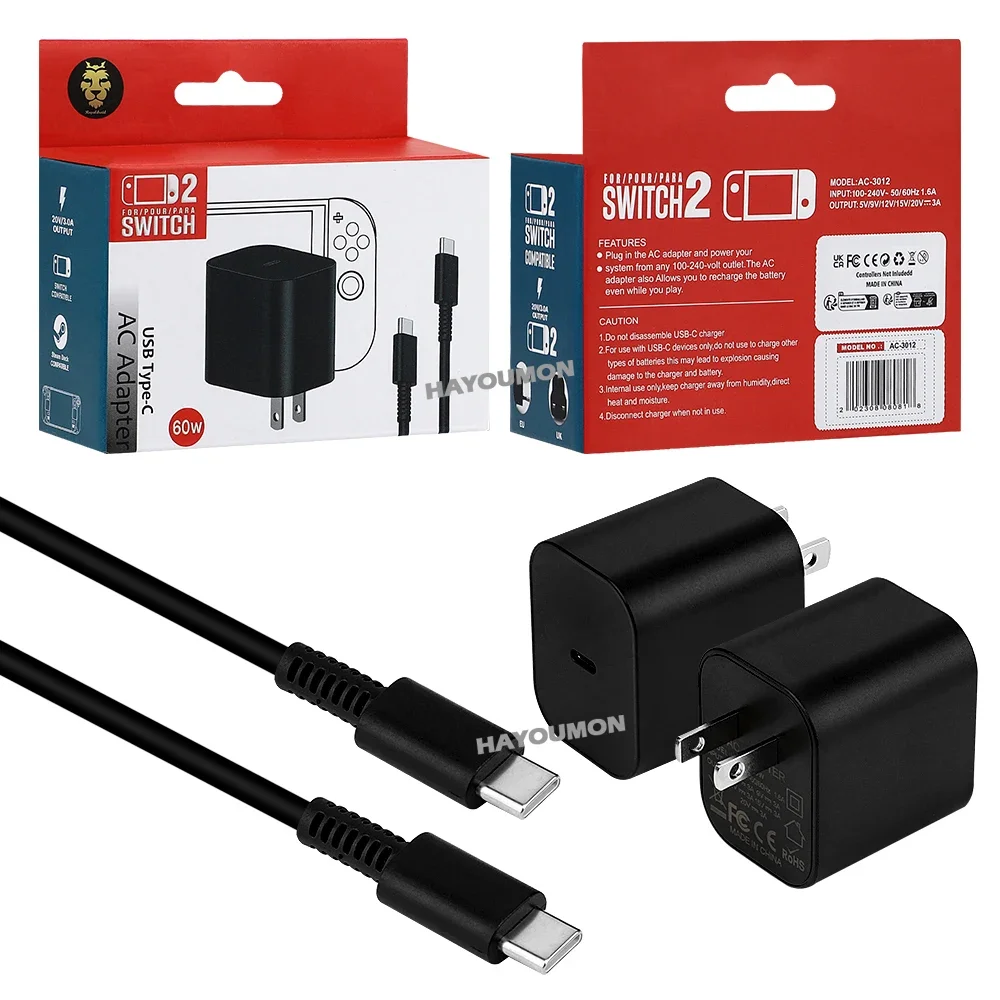 Gaming Accessories Uk - Adaptor AC Tipe-C 60W UK US