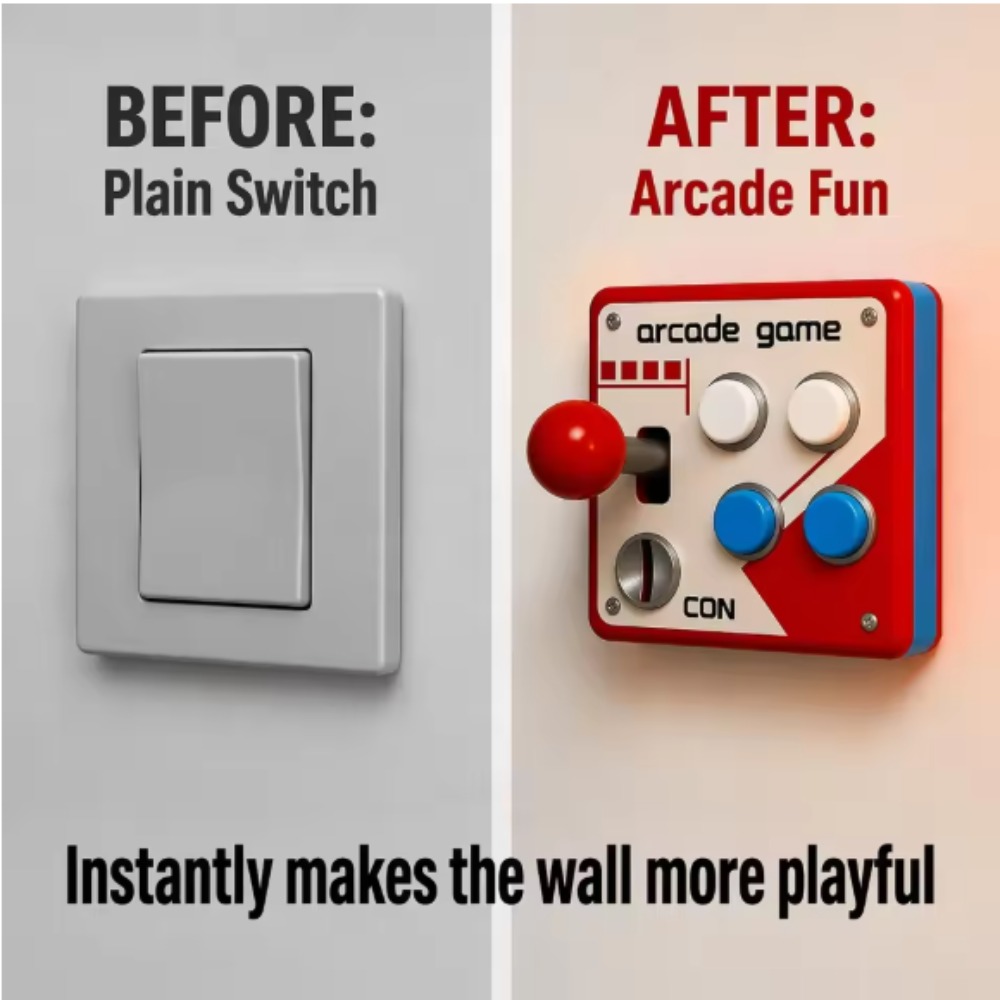 Gaming Accessories For Bedroom - Penutup Pelat Sakelar Joystick Arcade Retro,