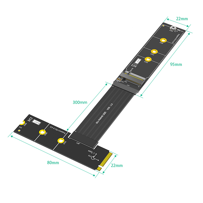 30CM M.2 NVME 4.0 Kabel Eksten - Pcie Extension Cable ulasan dan harga