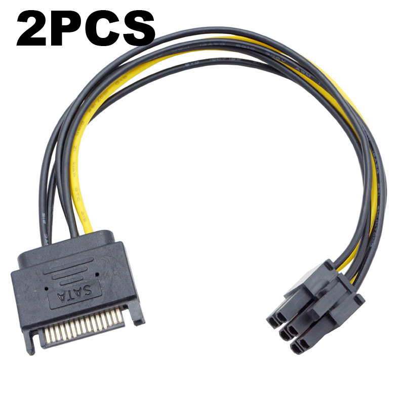 2 Buah SATA Ganda 15Pin Ke 8 P - Pcie Extension Cable ulasan dan harga