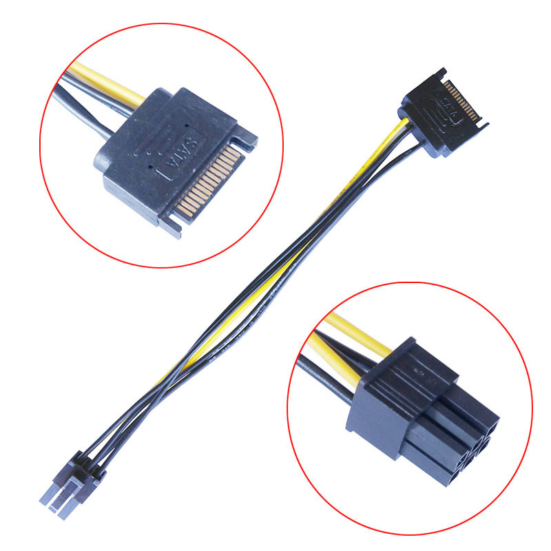 2 Buah SATA Ganda 15Pin Ke 8 P - Pcie Extension Cable ulasan dan harga